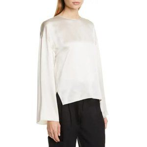 Vince Seamed Front Silk Blouse 100% Silk XS